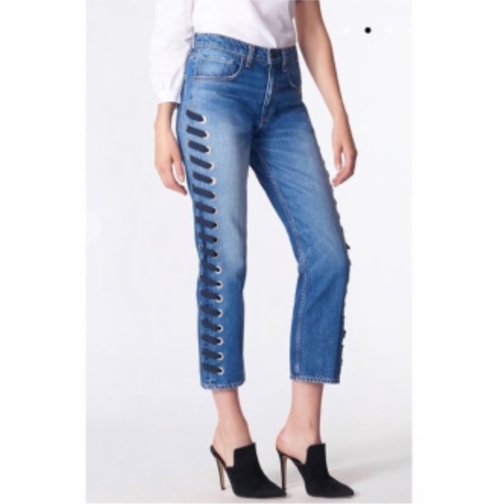 VERONICA BEARD Lace Jean in Color Stone Blue